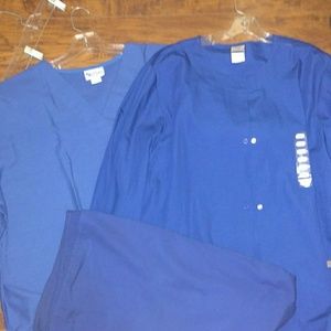 Plus sized scrubs, jackets, lab coats and dresses