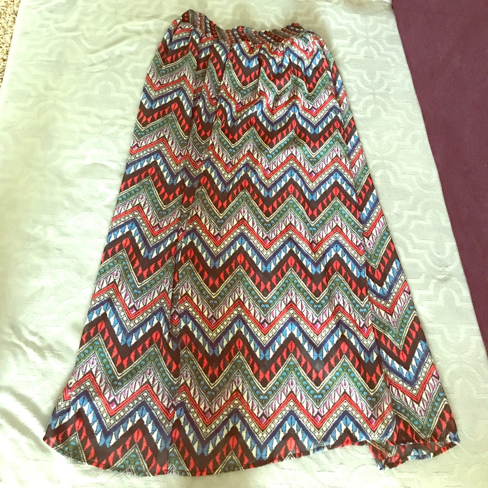 Tribal long maxi skirt