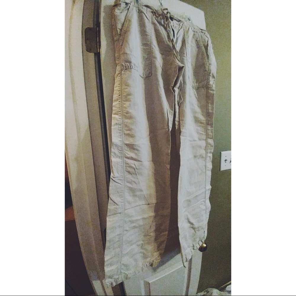 Khaki linen pants