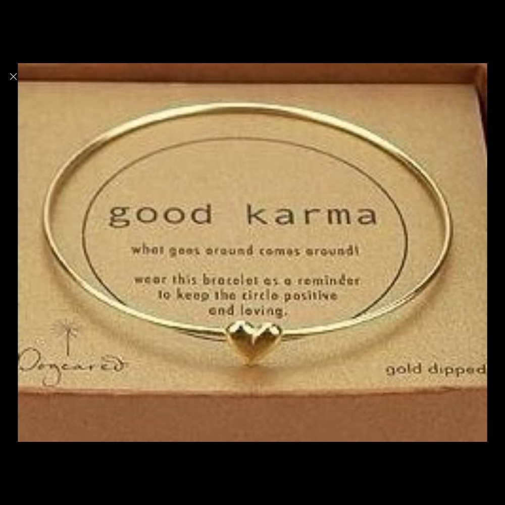 Wishing you good karma heart gold plated bangle