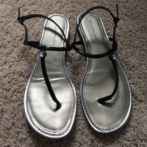 Black and Silver Sandals
