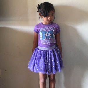 GENUINE KIDS PURPLE SILVER STARS TUTU 4T