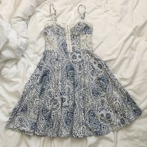 blue paisley summer flowy dress
