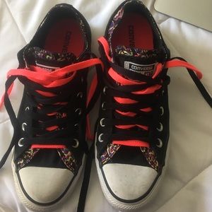 Unique Double-Laced Pink and Black Converse