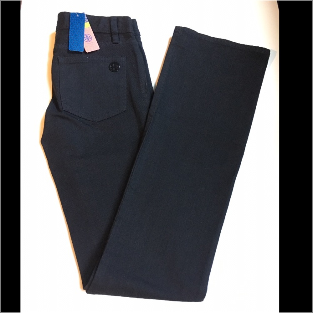 NWT Tory Burch Classic Tory Boot Cut Black Jeans