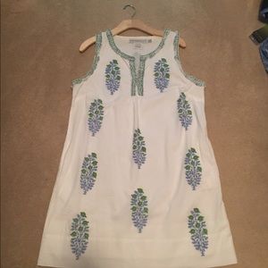 EUC Gretchen Scott White & Green Paisley Dress