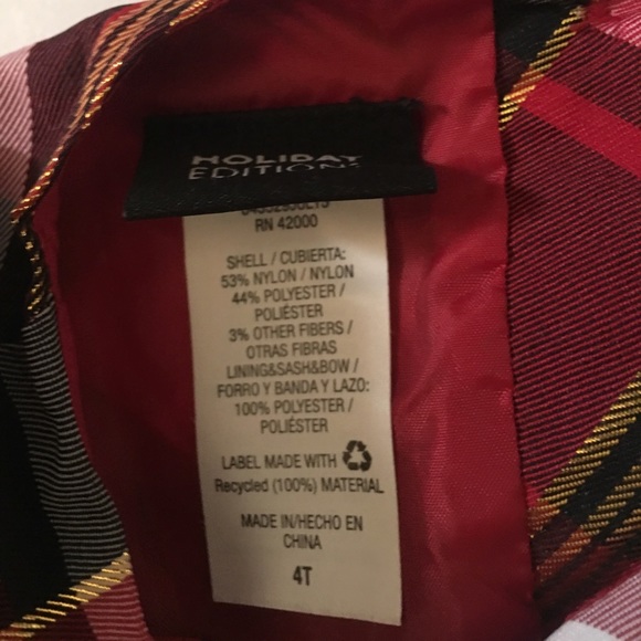 HOLIDAY EDITION RED BLACK FORMAL DRESS 4T - Picture 5 of 5