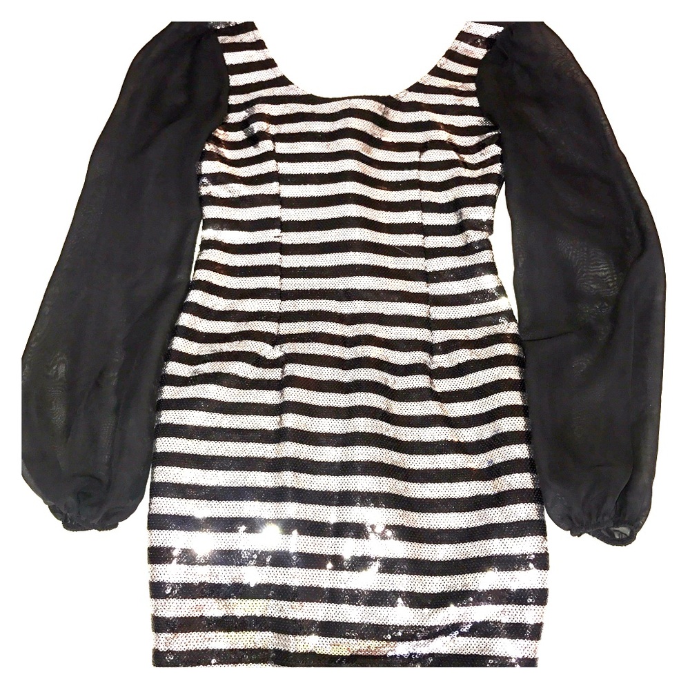 Black and Silver sequin dress