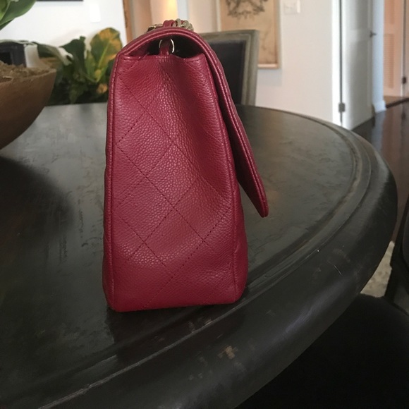 Chanel Red Caviar Jumbo Classic. - Picture 2 of 4