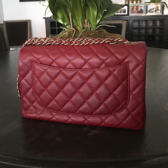 Chanel Red Caviar Jumbo Classic. - Picture 4 of 4