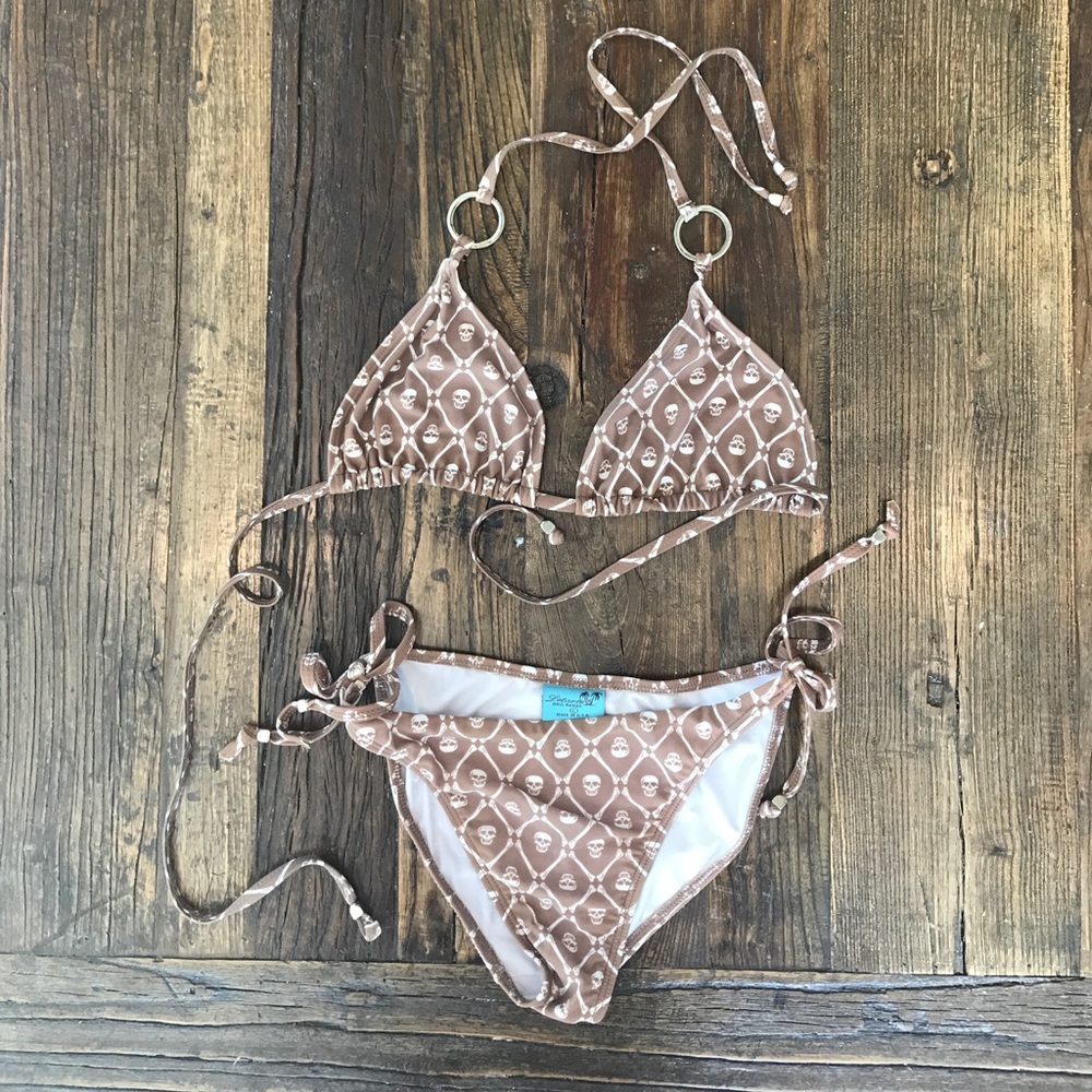 letarte skull and crossbones triangle bikini