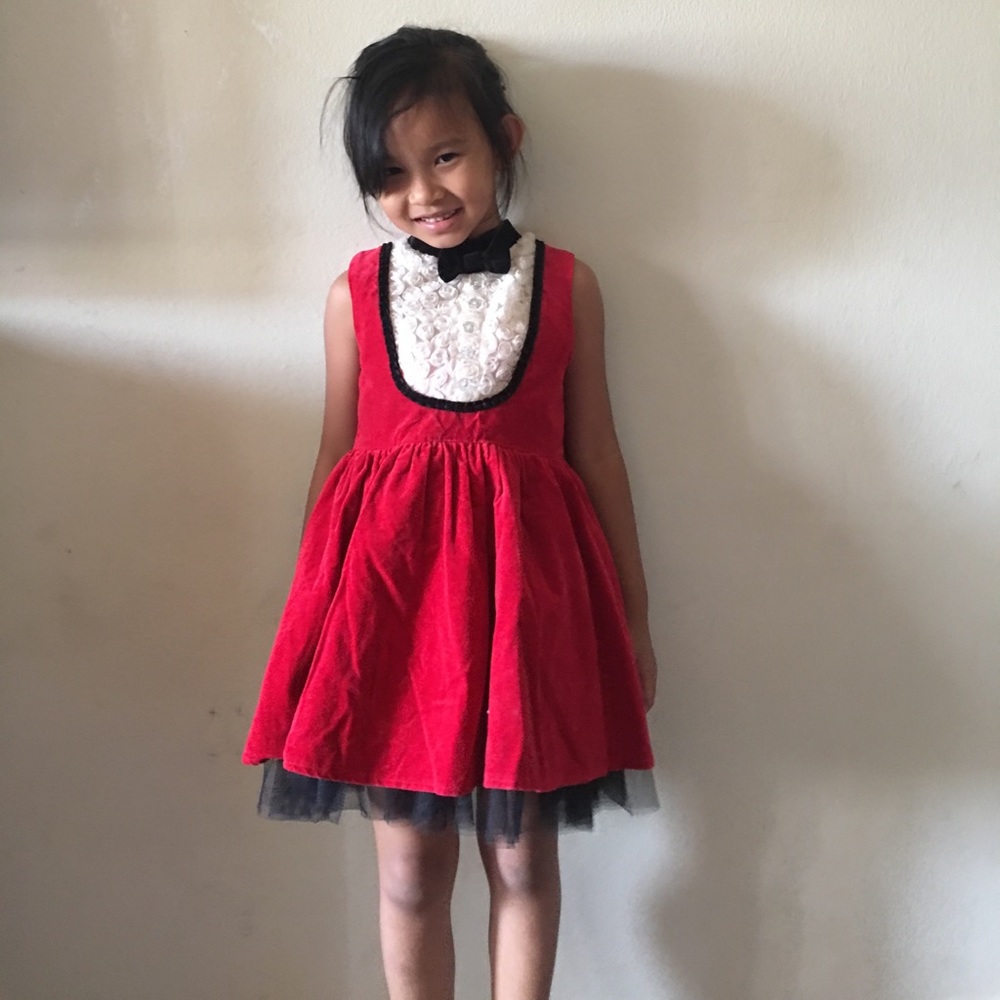 HARAJUKU MINI TARGET COLLECTION RED VELOUR DRESS