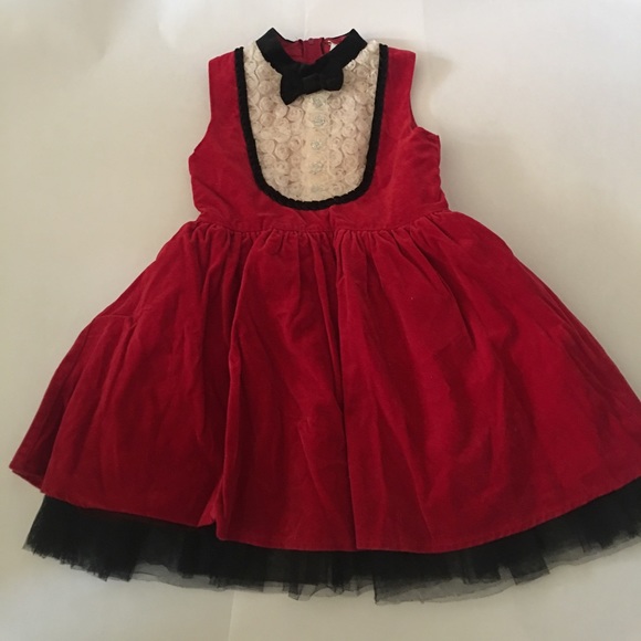 HARAJUKU MINI TARGET COLLECTION RED VELOUR DRESS - Picture 2 of 5