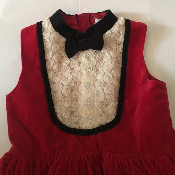 HARAJUKU MINI TARGET COLLECTION RED VELOUR DRESS - Picture 3 of 5