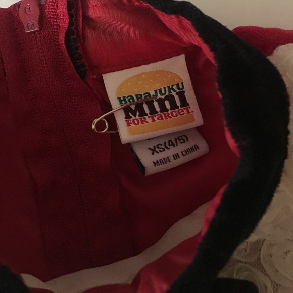 HARAJUKU MINI TARGET COLLECTION RED VELOUR DRESS - Picture 5 of 5