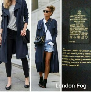 Navy London Fog trench w/liner