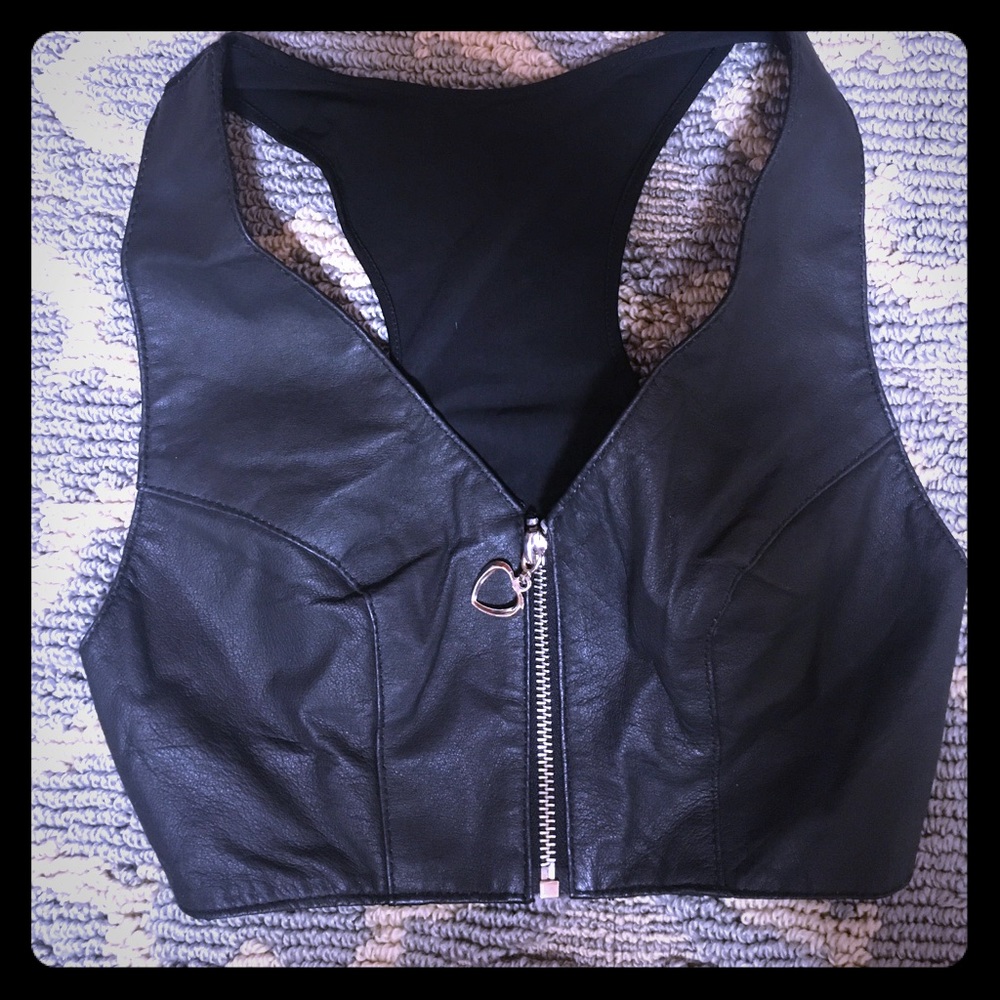 Leather Bralette with Polyester back!