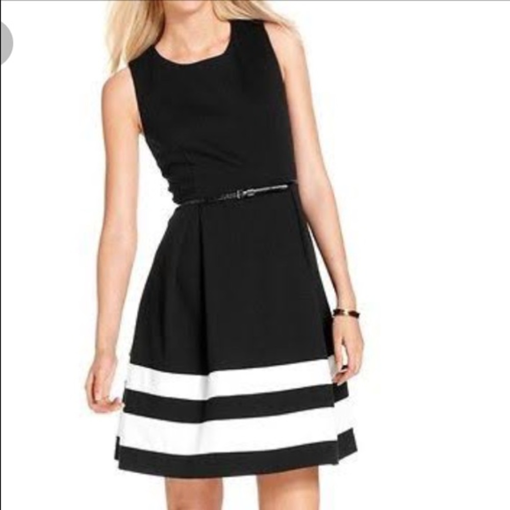NWT Calvin Klein blk/wht workdress sleeveless
