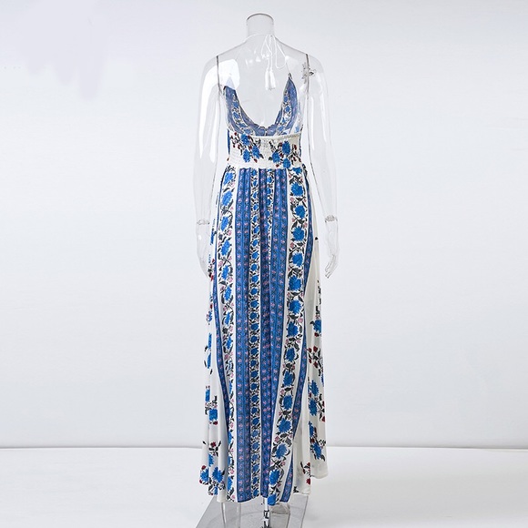 🌸Host Pick🌸 Last 2! Boho Floral Print Maxi v-neck dress - Picture 4 of 8