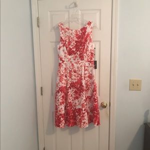 NWT Adrianna Papell Red Floral Dress - Sz 10!