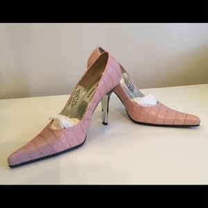 Steve Madden pink croc print with silver heel