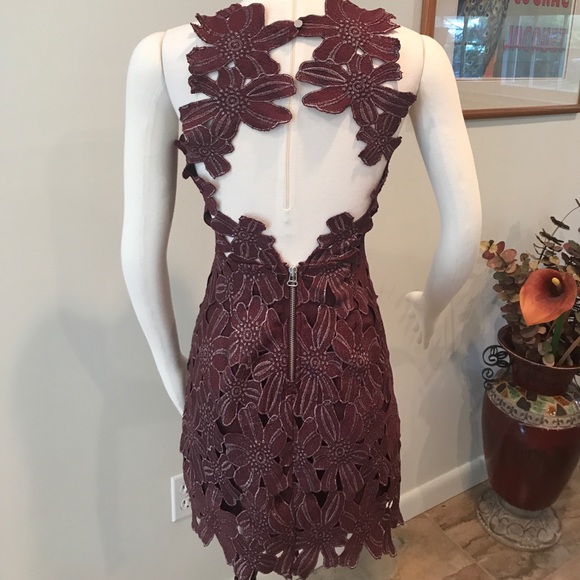 NWOT Free People Saylor maroon and silver dress - Picture 6 of 7