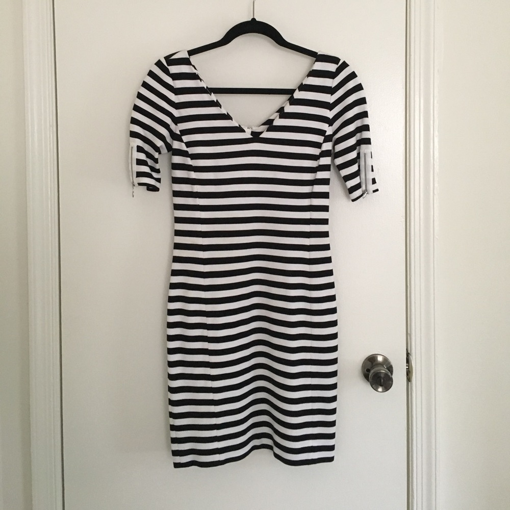 Banana republic striped above the knee dress