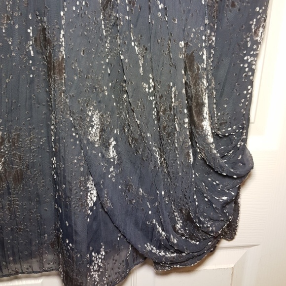 Bcbg strapless mini dress grey w/velvet details - Picture 3 of 8