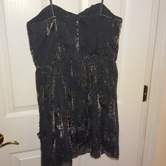 Bcbg strapless mini dress grey w/velvet details - Picture 5 of 8