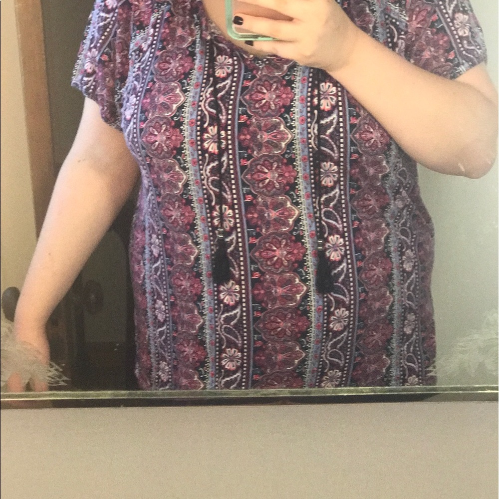 Multi colored paisley print shirt