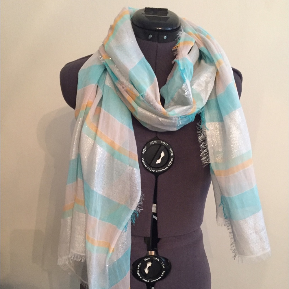 NWOT J.Crew multi-color iridescent striped scarf