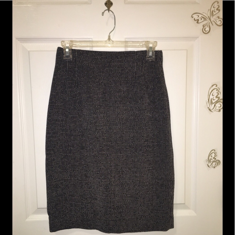 Black and White Knee Length Rena Rowan Skirt
