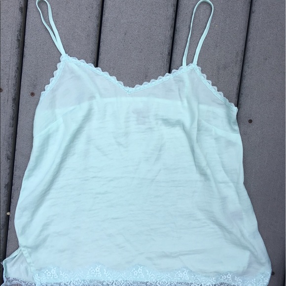 aerie Aerie Tank Top Teal with lace detail from Katie's closet on