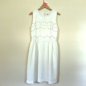 White dress with cute metallic details - Sandro