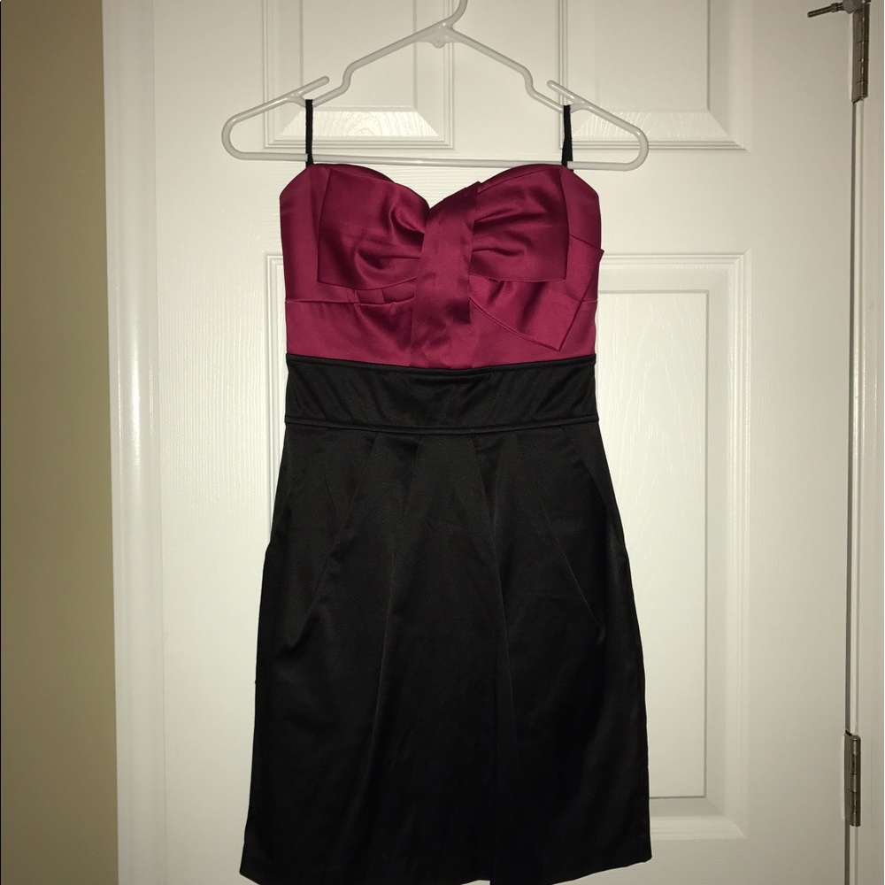 Pink and black cocktail dress