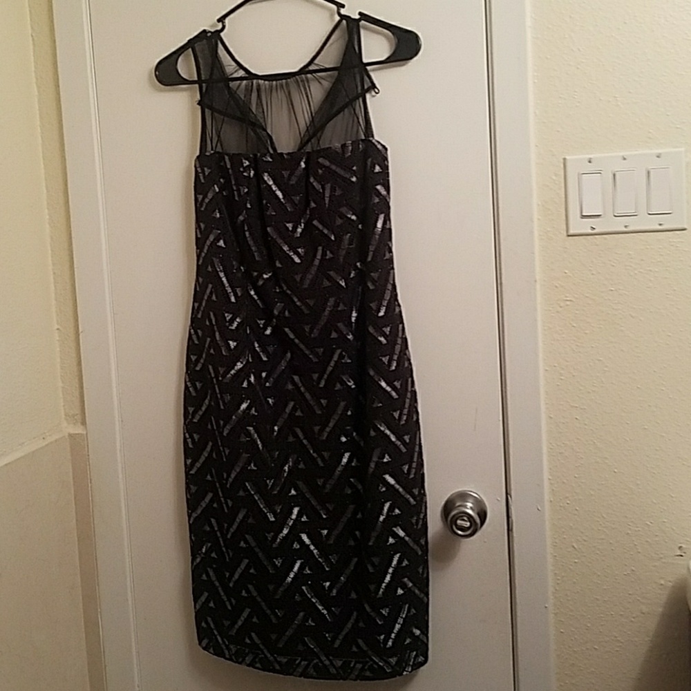 NWT Maggy London Black and silver dress