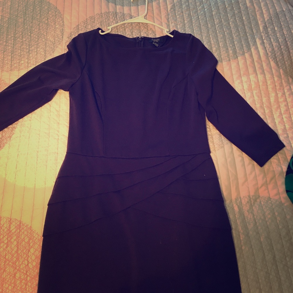 Plum colored 3/4 sleeve midi dress