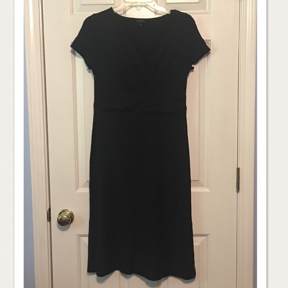 Talbots black knit wrap dress