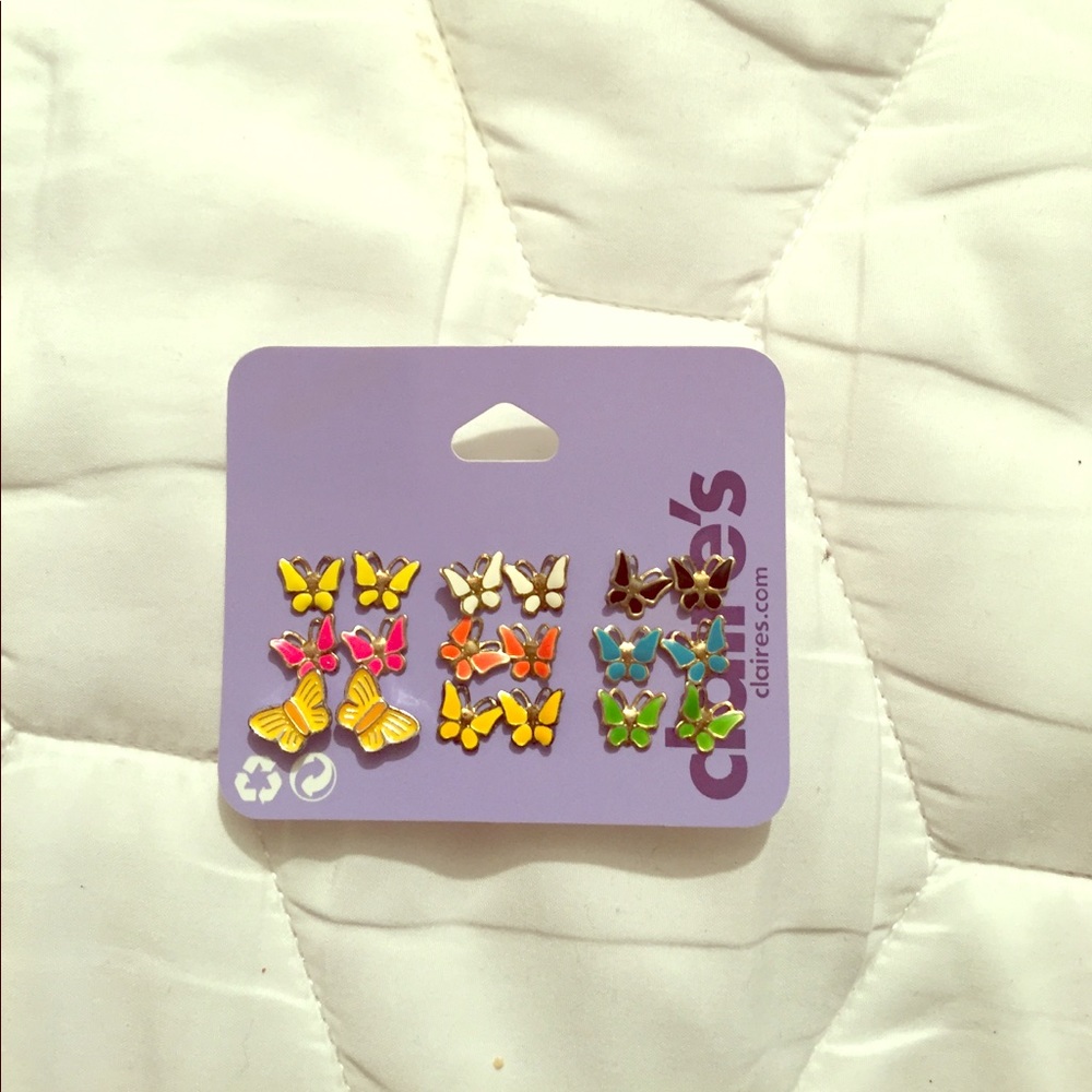 Claire's butterfly earrings