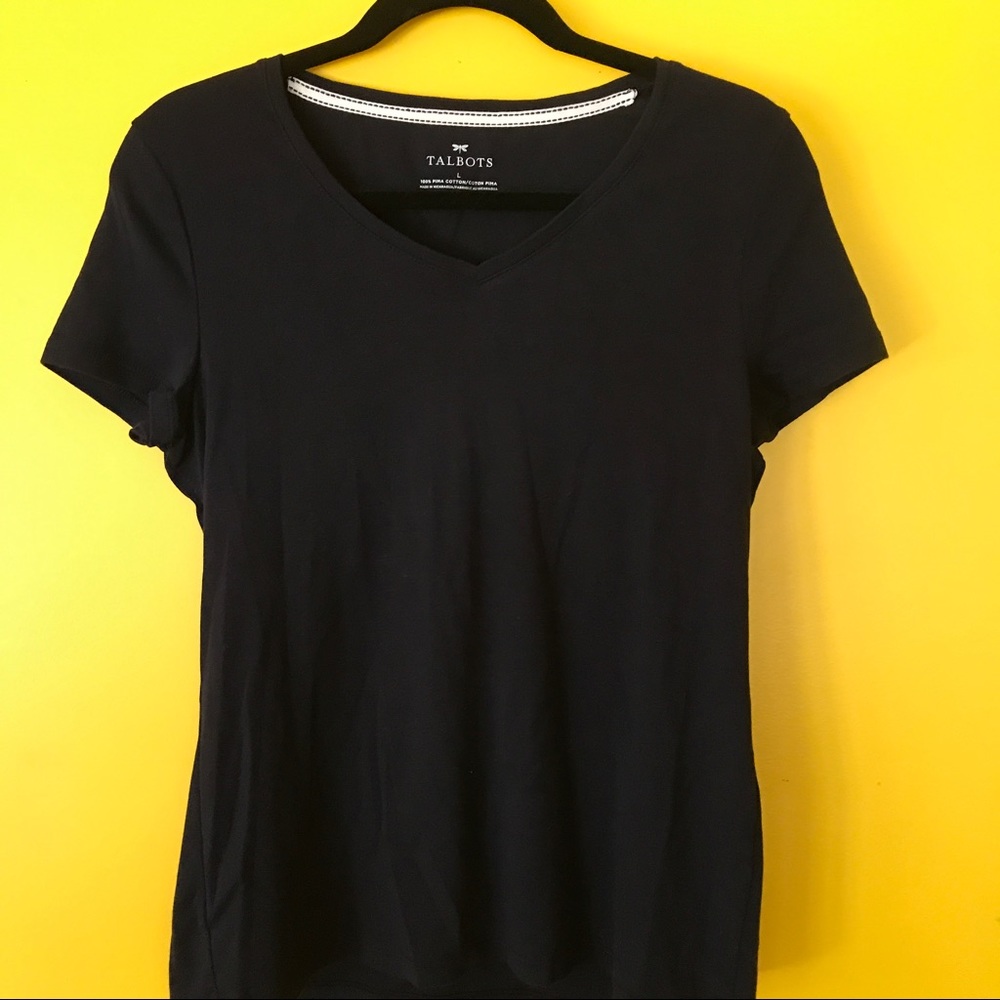Talbots Navy Blue Short Sleeve Top
