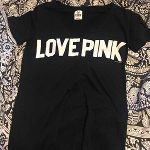 Pink vs v neck tee