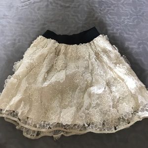 Cream floral skirt