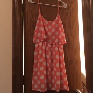 Pink and Cream polka dot dress