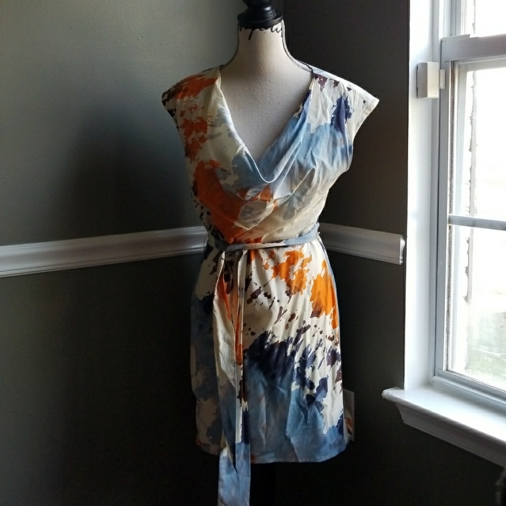 Silk blend multicolor dress