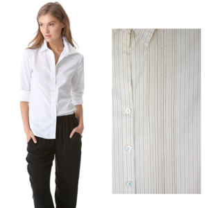 THEORY Luxe Cotton Button Down Pinstriped Shirt