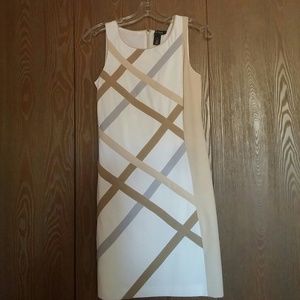Coloblock neutral dress