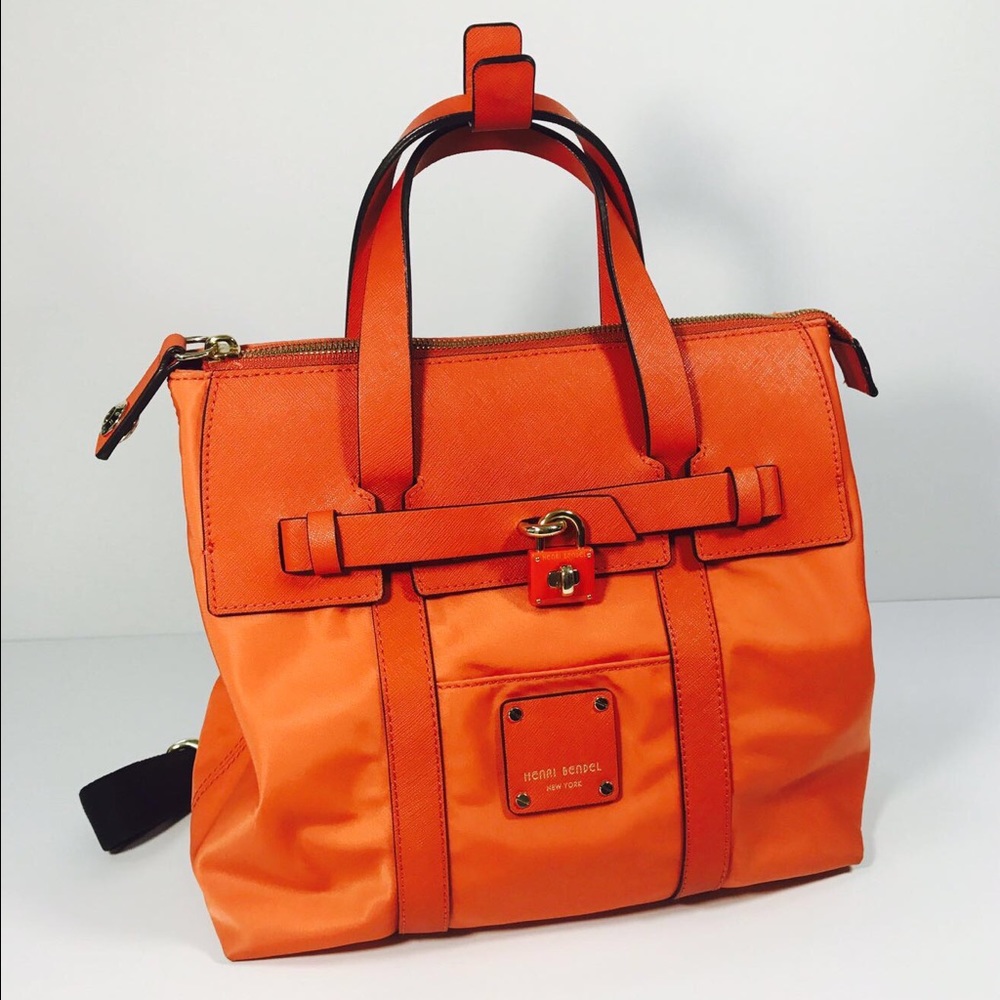 HENRI BENDEL JETSETTER CONVERTIBLE BACKPACK ORANGE