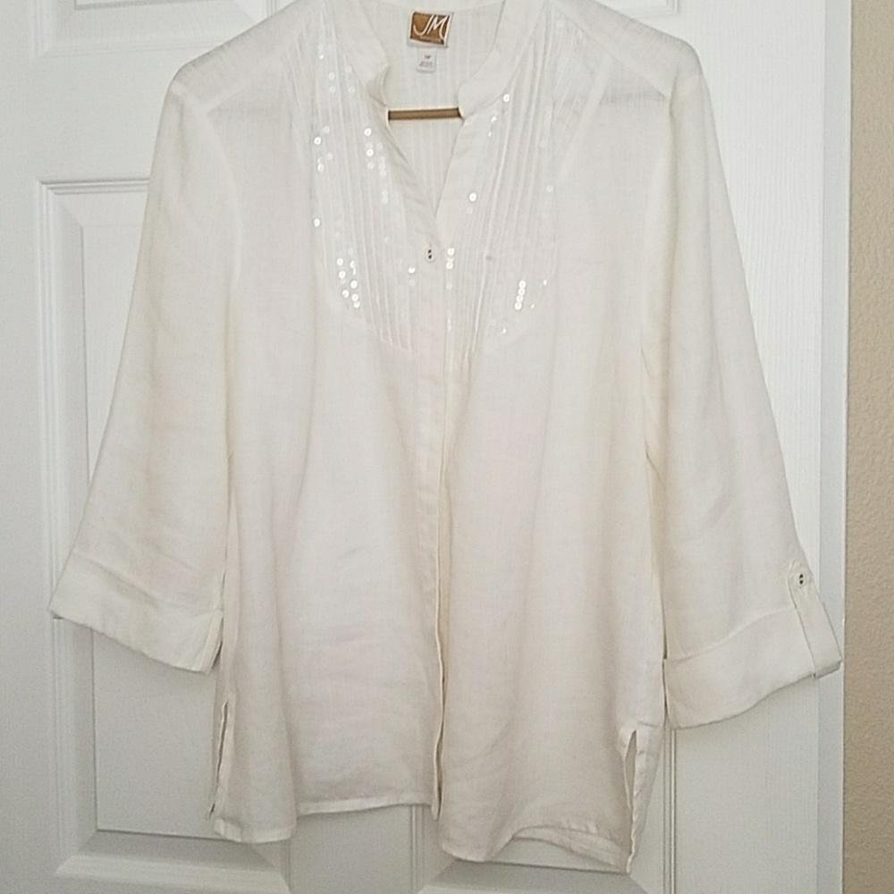 JM COLLECTION 3/4 SLEEVE BLOUSE