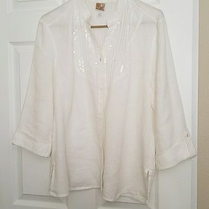 JM COLLECTION 3/4 SLEEVE BLOUSE