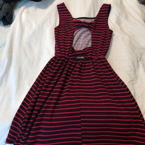 Striped dress with bow back